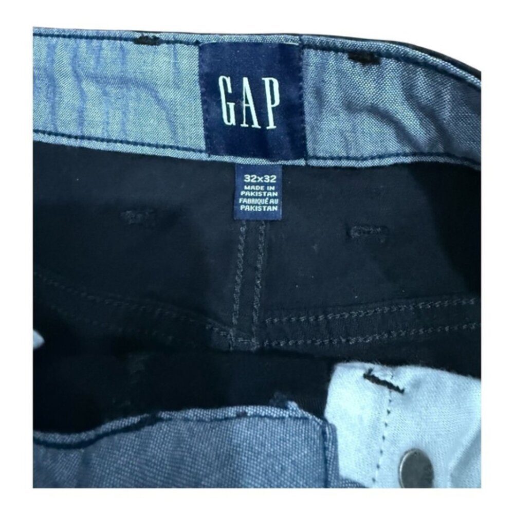 GAP Pants Mens 32x32 Black Straight Fit Stretch Casual Chino Cotton Blend New - Picture 4 of 7